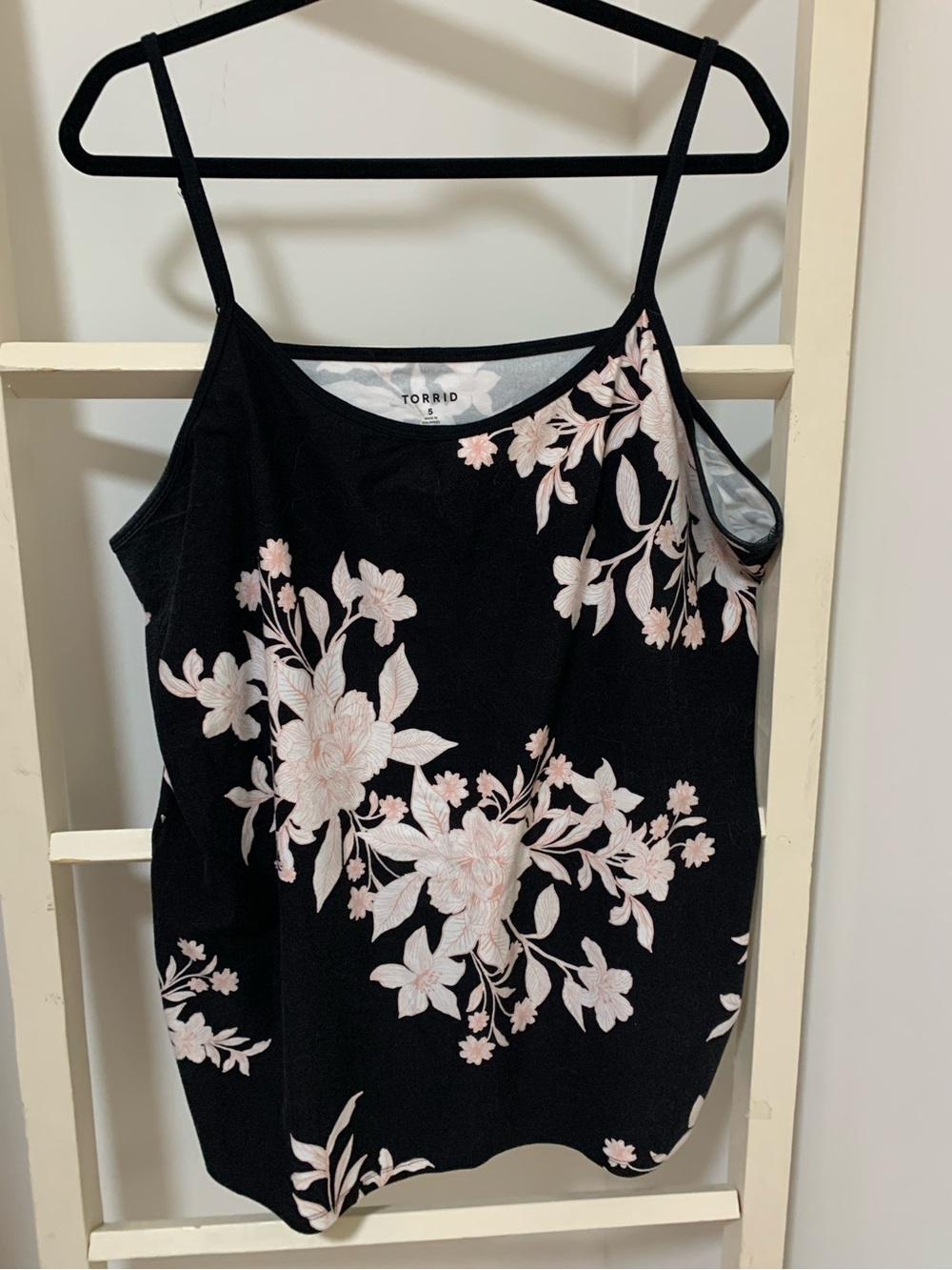 torrid Black Cami with Soft Pink Floral Print